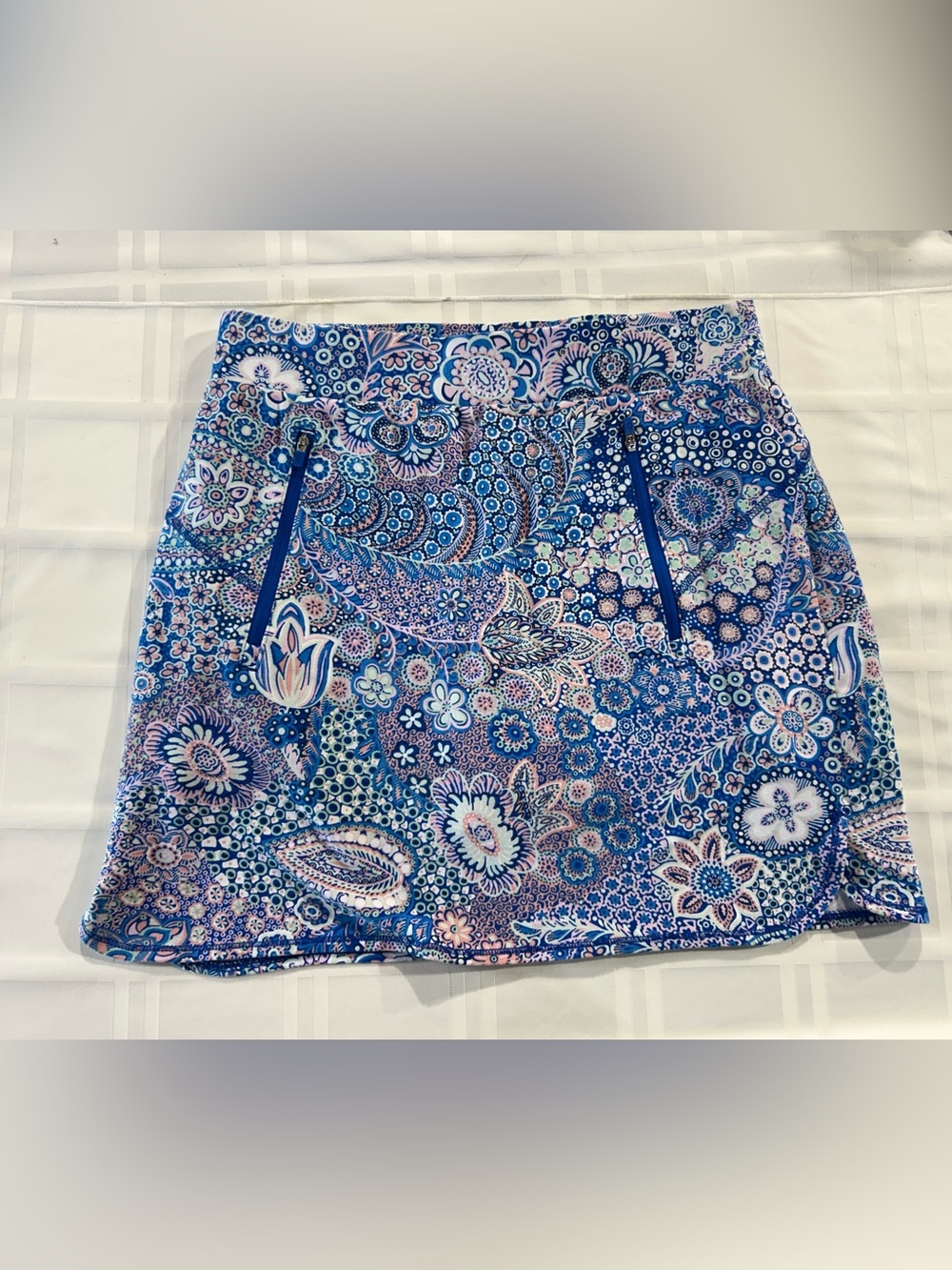 Talbots Blue and Pink Paisley Floral Skirt